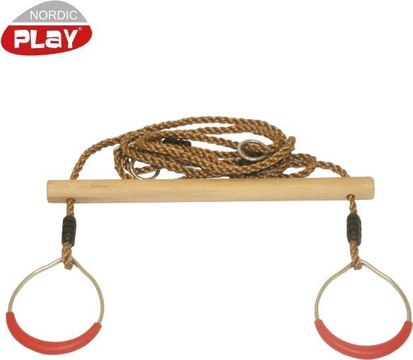 Produktbild NSH Nordic NORDIC PLAY Trapezgynge i trae med ringe (805-478)