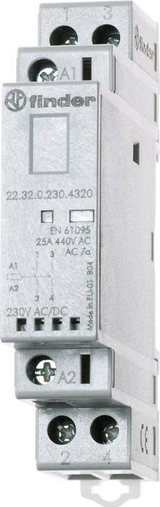 Finder Modular contactor 1NO+1NC 25A 230V ac/dc