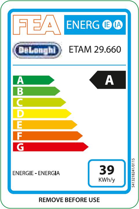 Label énergétique De'Longhi Autentica
