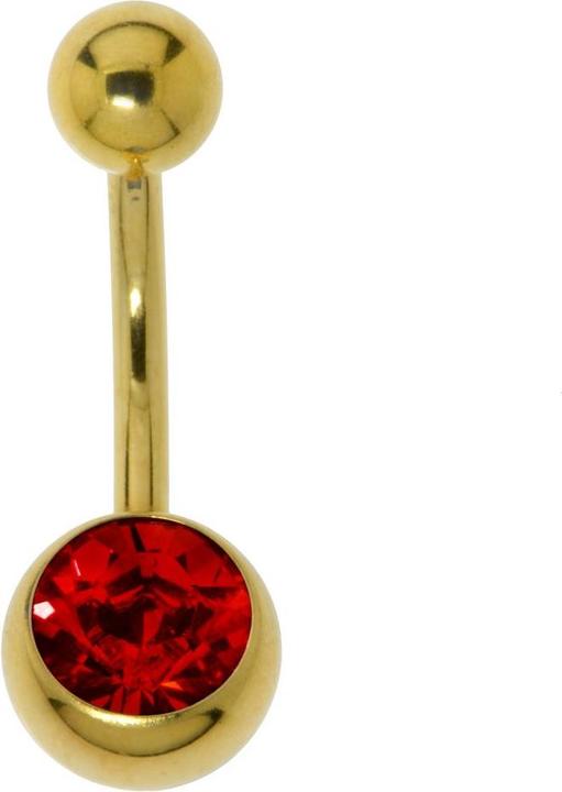 Bijouteria Bauchpiercing (PVD Beschichtung (goldfarbig), Chirurgenstahl 316L, Kristall)