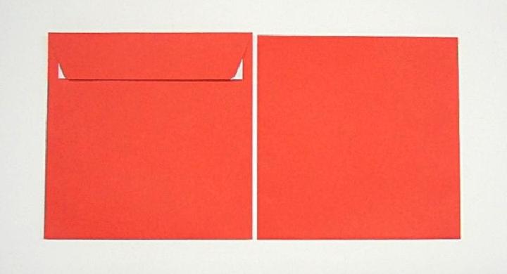 Produktbild Blanke Briefumschläge 160x160mm 120g/qm haftklebend VE=100 Stück feuerrot (100 x)
