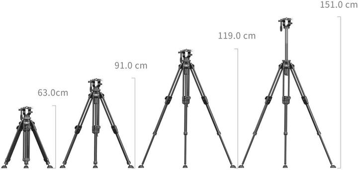 Image du produit SmallRig Kit de trépied vidéo léger en fibre de carbone AD 50 Pro 4420 (Matières plastiques)
