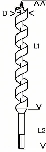 Actual product image Bosch Professional Zubehör PRO Wood Wood auger bit, 13 x 170 x 235 mm (7.9 mm)
