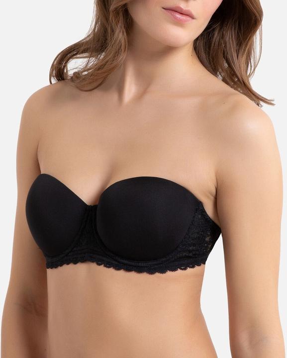 Actual product image La Redoute Collections Lace bandeau bra made from recycled material (65 B)