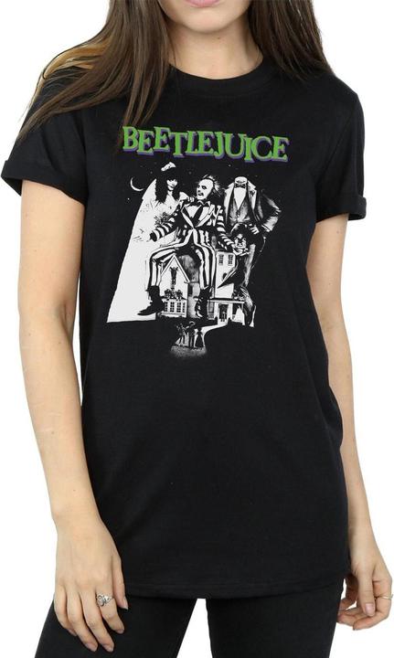 Immagine prodotto Beetlejuice Maglietta Boyfriend da donna/ragazzo in cotone Mono Poster (XL)