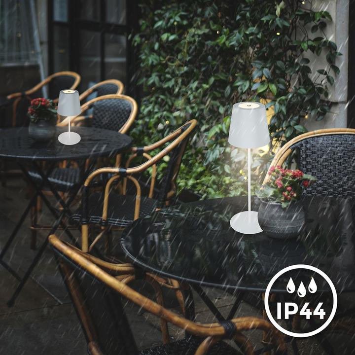 Image du produit B.K.Licht Lampe de table LED rechargeable, IP44, 2,5W, blanc