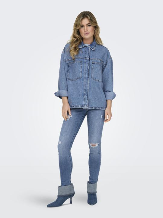 Actual product image Only Regular fit Shirt collar Cuffs with button Low-set shoulder Denim shirt Denim shirt (XL)