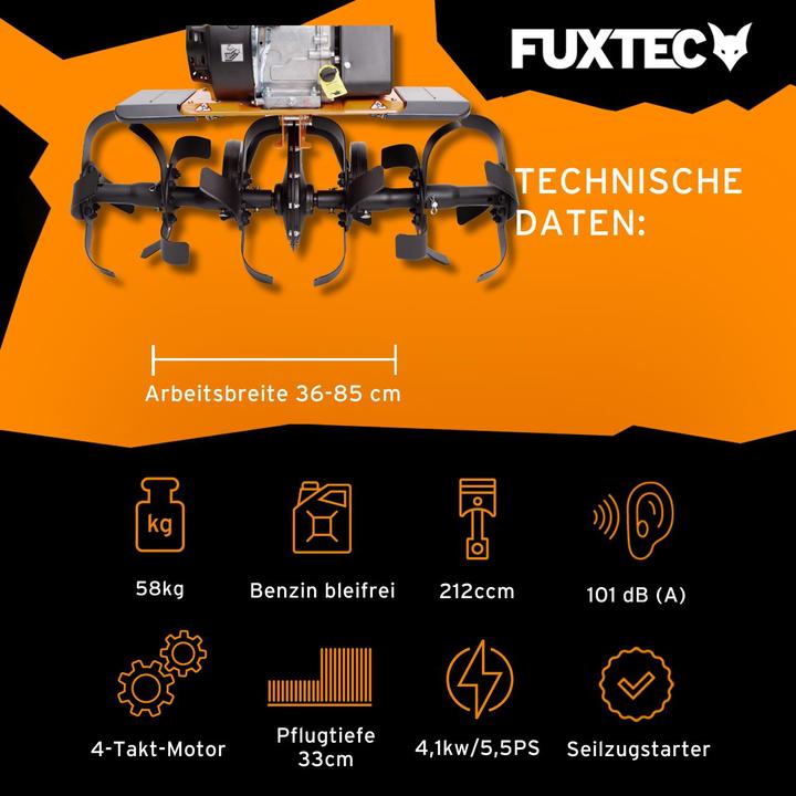 Image du produit Fuxtec FX-AF1212 Fraiseuse de sol Motobineuse de 85 cm de large