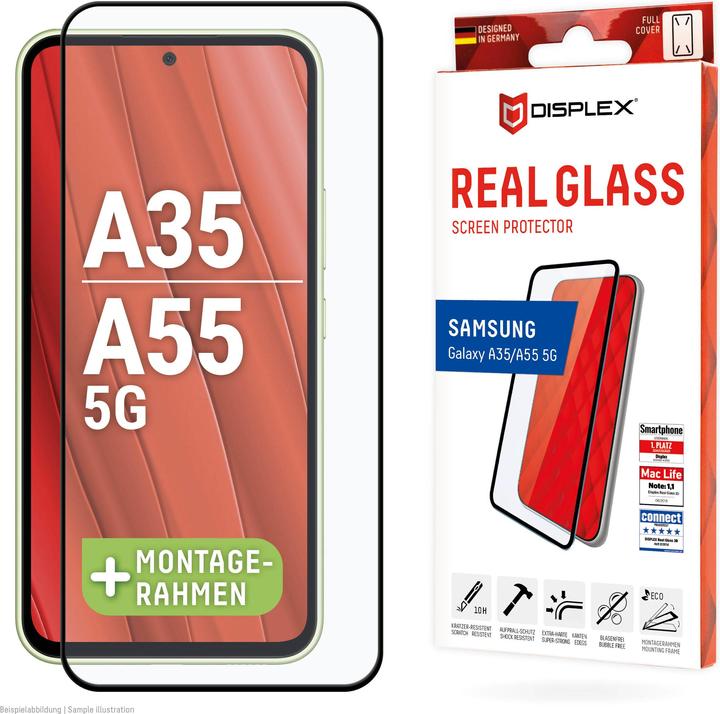 Productafbeelding Displex Real Glass, Full Cover Panzerglas (1 Stuk, Samsung Galaxy A35, Samsung Galaxy A55)