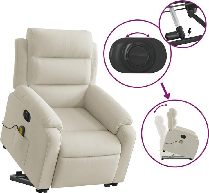 Produktbild VidaXL Massagesessel mit Aufstehhilfe Elektrisch Samt