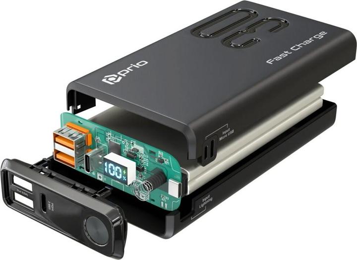 Actual product image prio Fast Charge (22.5W SCP/ 18W PD / QC3.0) Powerbank 30.000mAh black (30000 mAh, 30000 Wh)