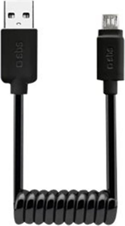 Image du produit SBS Câble de données et de chargement en spirale pour micro-USB (0.50 m, USB 2.0)