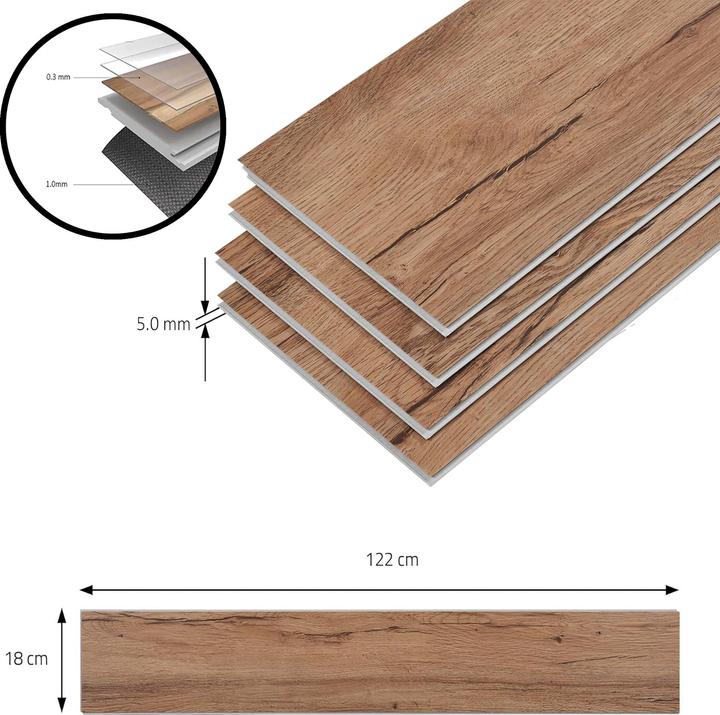 Image du produit neu.holz SPC Klickboden Okapirg 80 Dekordielen 17,568 m² Nordic Oak () (Sol en vinyle, 17.57 m²)