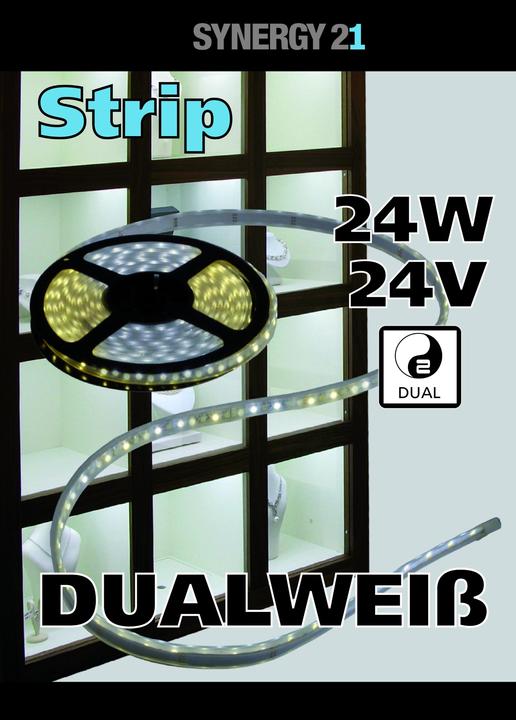 Actual product image Synergy 21 LED Flex Strip *dual white* DC24V 24W per colour (Warm white, White, 500 cm, Indoor)