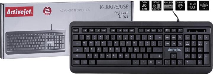 Produktbild Activejet USB-Tastatur K-3807S (Eng. Int., Kabelgebunden)