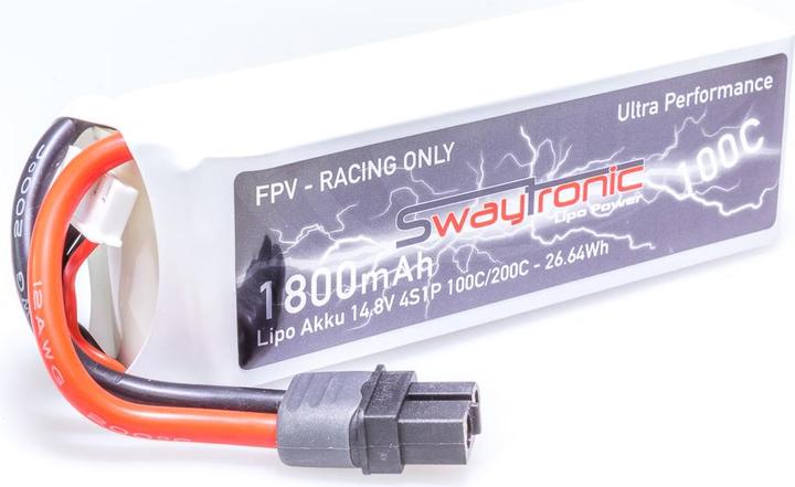 Actual product image Swaytronic Sway-FPV 4S 14.8V 1800mAh 100C/200C XT60 PSN (14.80 V, 1800 mAh)