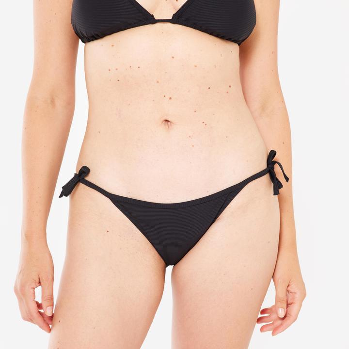 Actual product image Olaian Bikini-Hose Damen seitlich gebunden strukturiert Sofy schwarz (42)