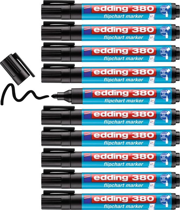 Image du produit Edding Tableau à feuilles mobiles Marqueur 380 (Noir, 1.50 mm, 1 x)