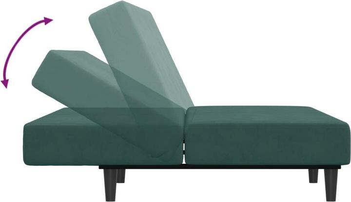 Image du produit VidaXL Canapé-lit 2 places avec repose-pieds Canapé-lit Lit de jour Vert foncé Velours (Canapé-lit)