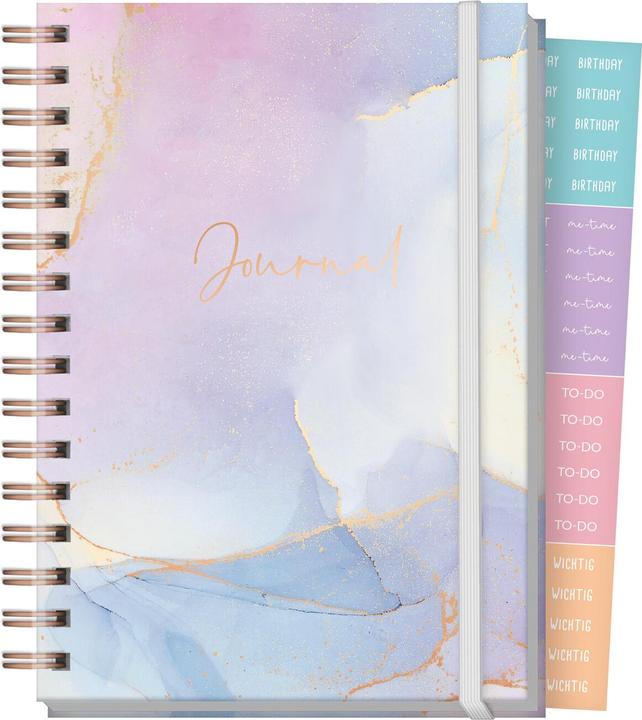Actual product image JournalFancydottedA5(Bleu&Rosé)