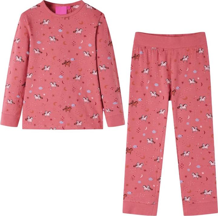 Produktbild VidaXL Kinderpyjama mit Langen Ärmeln Altrosa 92,Material: 95 (92)