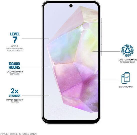 Actual product image Eiger SP Mountain Glass Clear Edge Galaxy A36/A56/S24 FE (1 Piece, Samsung Galaxy A56)