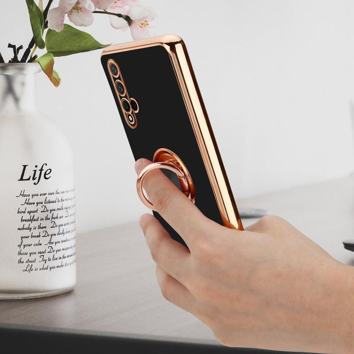 Immagine prodotto Cadorabo Custodia per Honor 20 / 20S / Huawei NOVA 5T in TPU con protezione della fotocamera e anello stile (Huawei Nova 5T, TCL 20S, K20)