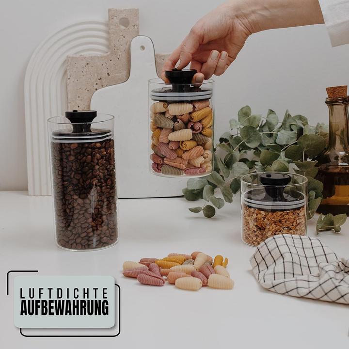 Actual product image Kitchen 3 teiliges Vakuum-Vorratsgläser-Set