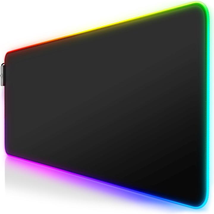 Produktbild Titanwolf RGB Gaming Mauspad, Mausmatte XL 800 x 300mm, verbessert Präzision & Geschwindigkeit, schwarz