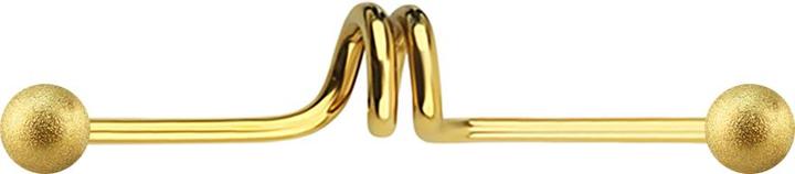 Immagine prodotto Star Piercing Barbell twister placcato in oro con due palline macchiate (Acciaio chirurgico 316L)