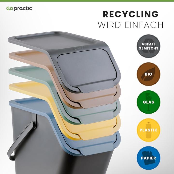 Immagine prodotto Go Practic 3-teiliges Mülltrennsystem (35 l)