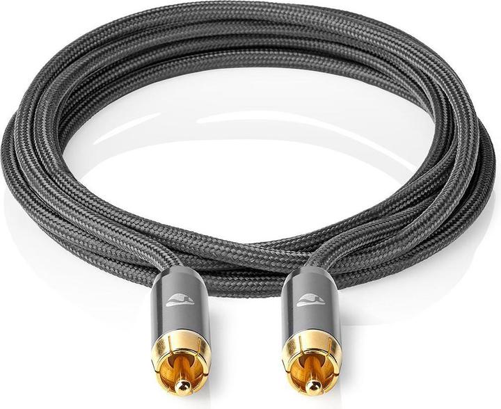 Immagine prodotto Nedis Cavo subwoofer | RCA | Placcato oro | 3,00 m | Rotondo | 4,5 mm | Antracite / Grigio canna di fucile (3 m, Cinch)