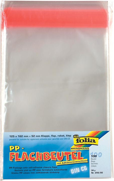 Image du produit Folia 100 sachets à fermeture à pression Sachet plat 38 my 12,5 x 16,2 cm (100 pièce(s))