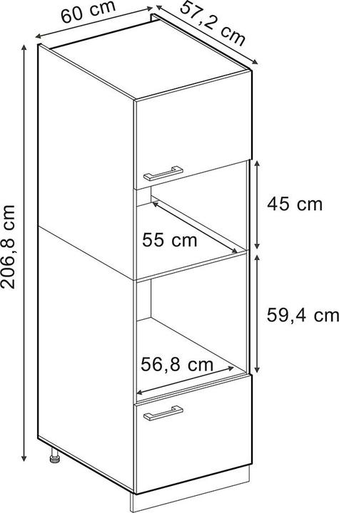 Image du produit Vicco Mikrowellenschrank R-Line (60 x 57.5 x 207 cm)