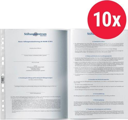 Nutritional values and ingredients Durable Leaflet sleeve, DIN A3 landscape, PP, transparent, 0.06 mm open at top, folded to A4, Universa...