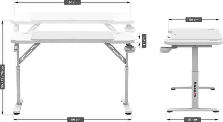 Produktbild Huzaro Biurko gamingowe Hero 2.6 White