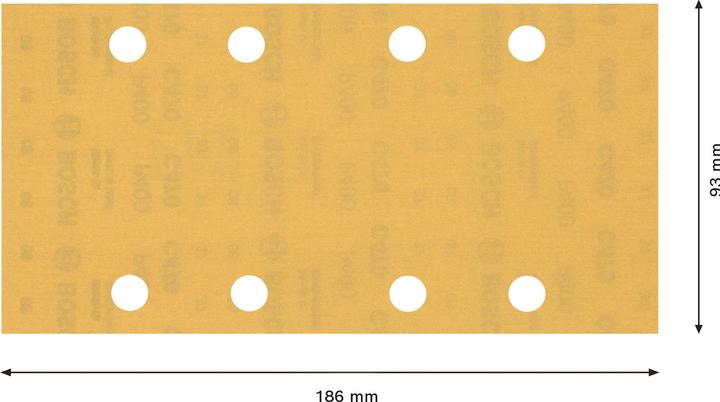Produktbild Bosch Professional Zubehör EXPERT C470 Schleifpapier mit 8 Löchern für Schwingschleifer, 93 x 186 mm, G 400, 10-tlg. (400)