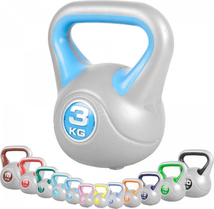 Gorilla Sports Set Kettlebell Stylisé (1 x 3 kg, 1 x 4 kg, 1 x 6 kg, 1 x 8 kg, 1 x 10 kg, 1 x 12 kg, 1 x 16 kg, 1 x 14 kg, 1 x 18 kg, 1 x 20 kg, 1 x 2 kg)