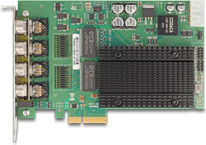 Produktbild Delock PCI Express x4 Karte zu 4 x M12 Gigabit LAN PoE+ (PCI-E x4)