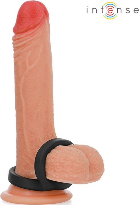 Actual product image Intense Bobby Double Silicone Penis Ring Black (11 cm)