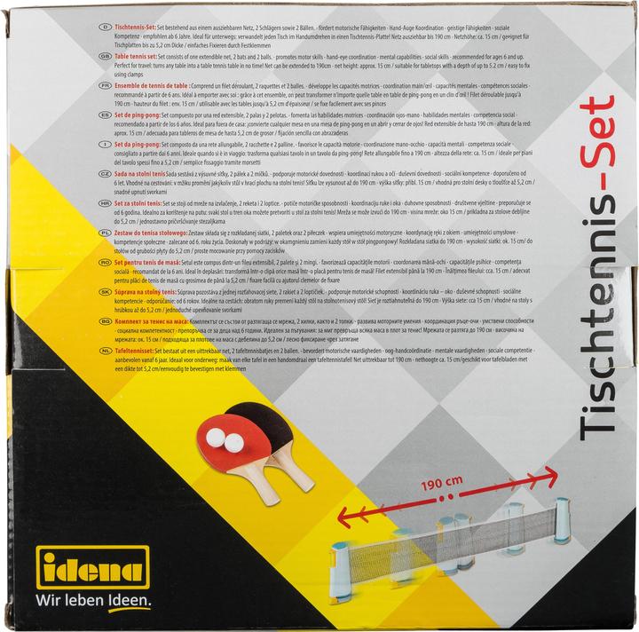 Produktbild Idena Tischtennis-Set Netz,2 Schläger,2 Bälle