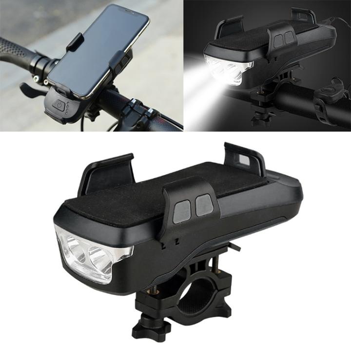 Produktbild AM Scheinwerfer Akku LED Fahrradlicht - Handyhalter - Powerbank - Hupe