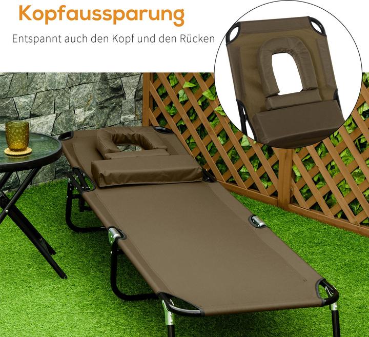 Image du produit Outsunny Chaise longue de jardin avec ouverture faciale (190 cm)