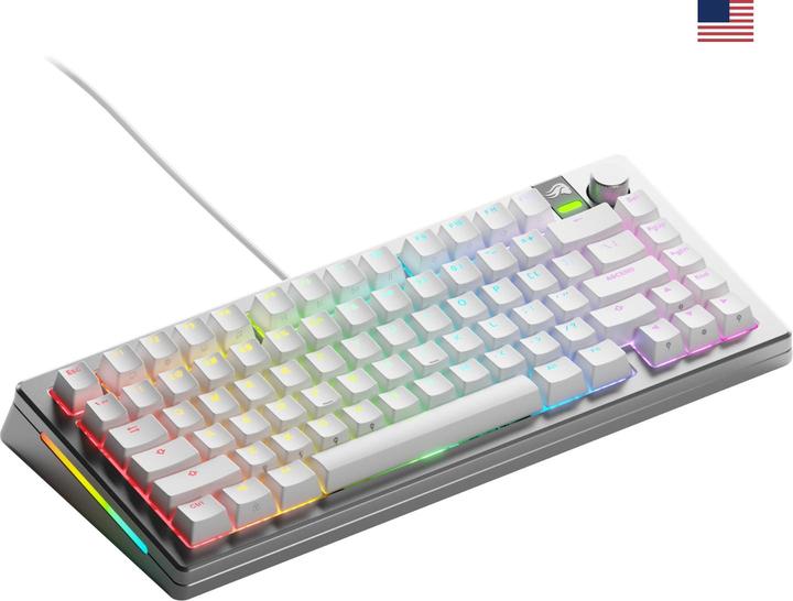 Actual product image Glorious GMMK 3 Pro 75 % Custom Gaming Keyboard - Pre-Built, ANSI (US), Fox Switches, silver (Cable)