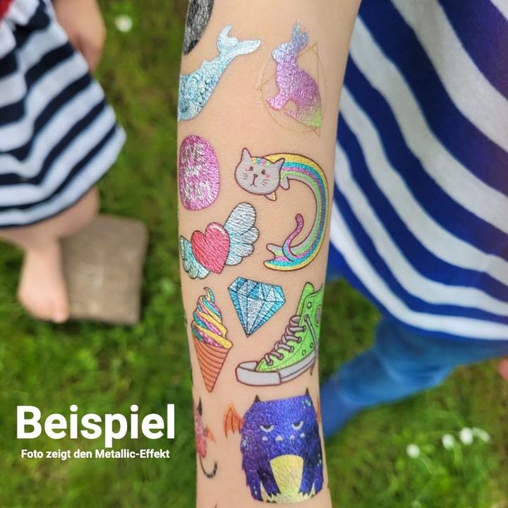 Actual product image Papierdrachen Metallic Tattoo Set