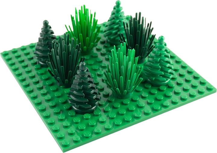 Produktbild LEGO Wald 8 teiliges Baum-Set mit gruener Platte - NEU! Teile 9x