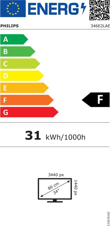 Energie-Label Philips 346E2LAE (3440 x 1440 Pixel, 34")
