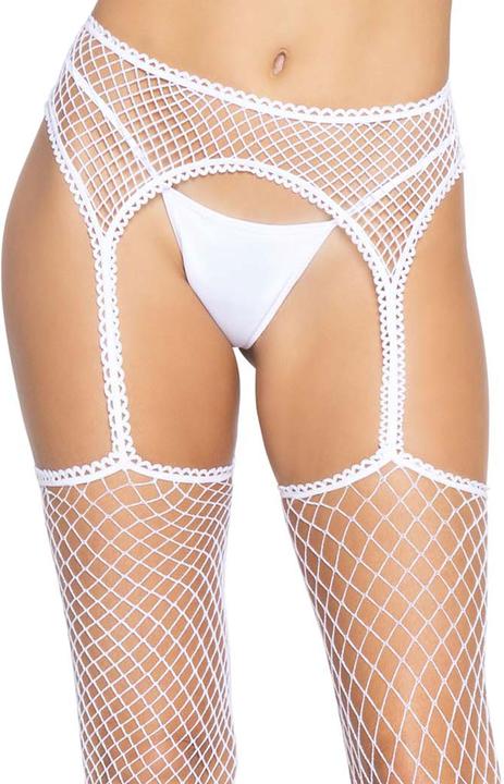 Actual product image Leg Avenue Netzstrümpfe mit Strumpfhalter Weiss (One size)