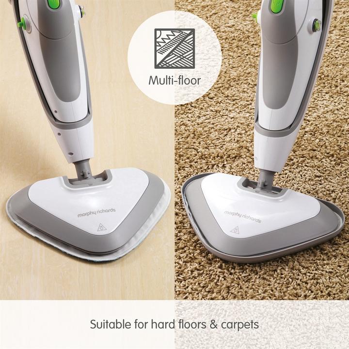 Actual product image Morphy Richards 720520, Portable steam cleaner, 0.6 L, Grey, White, Buttons, 1230 W, Carpet, Laminate (1230 W)