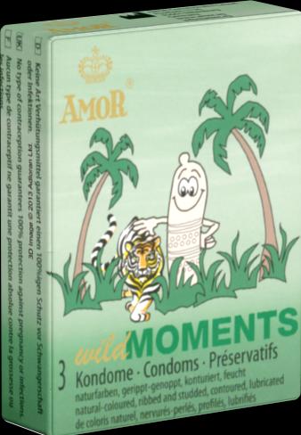 Amor Wild Moments" 3 préservatifs profilés avec rainures et picots (3 pcs)